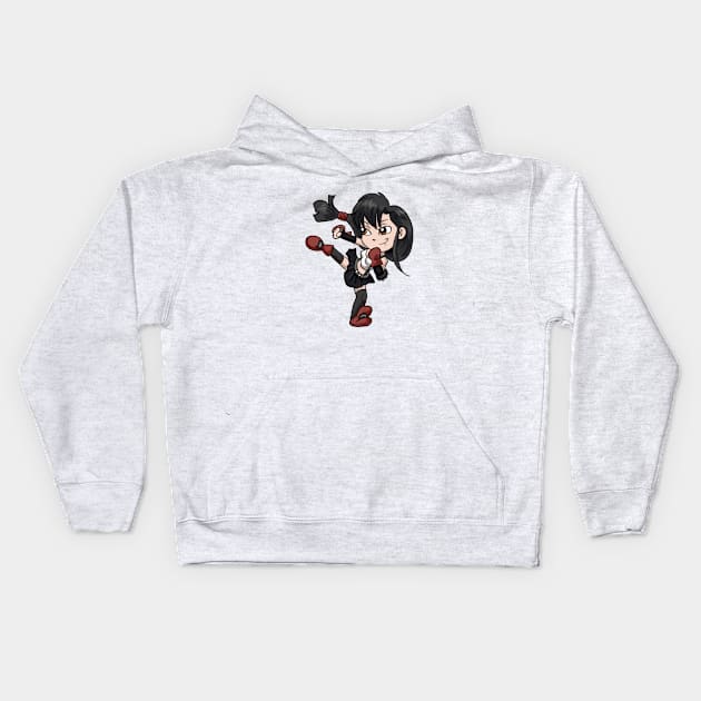 Chibi Final Fantasy 7 Tifa Lockhart Kids Hoodie by Gamers Utopia